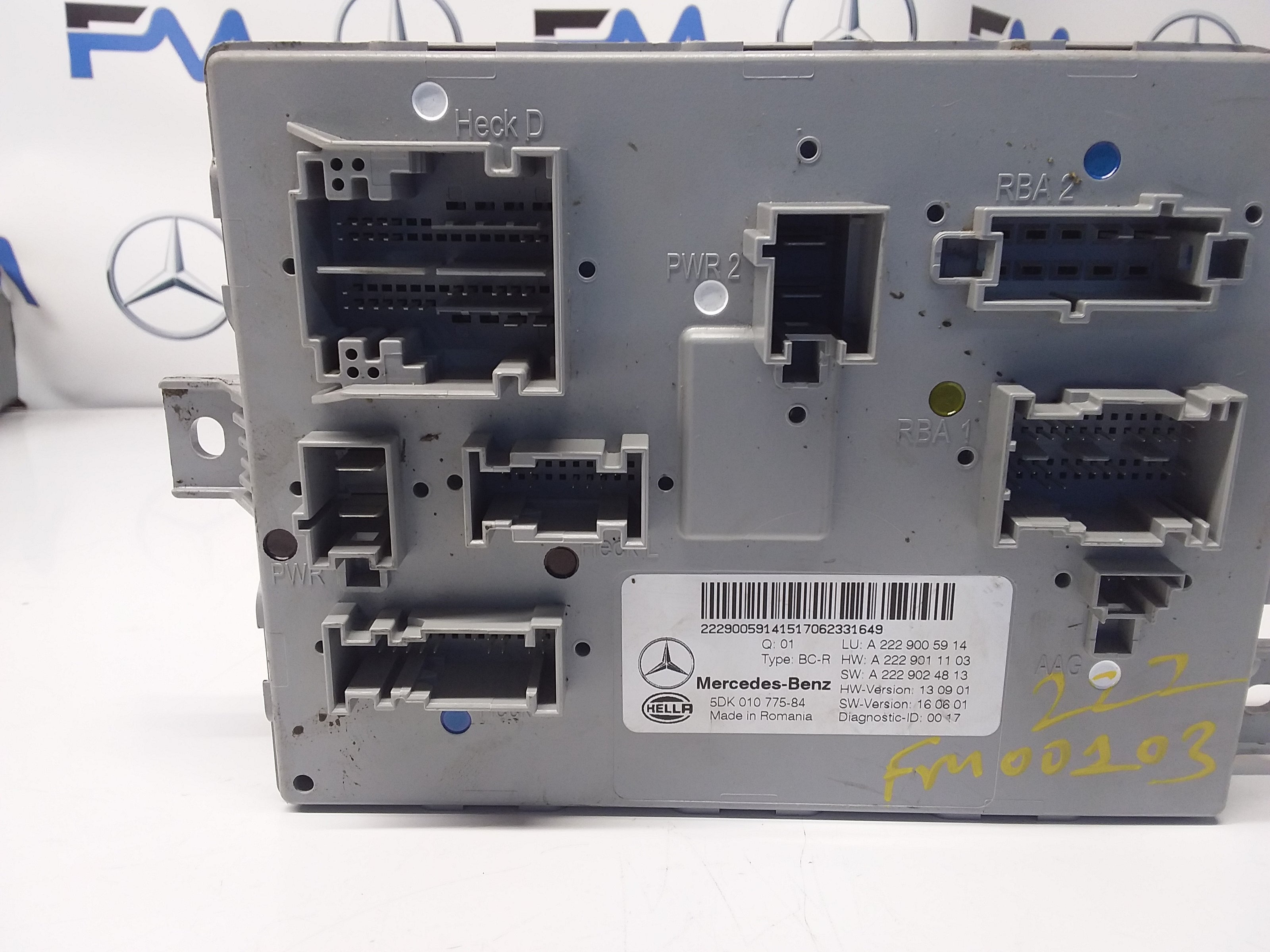 MERCEDES S-CLASS REAR SAM CONTROL MODULE W222 A2229005914 FM00103