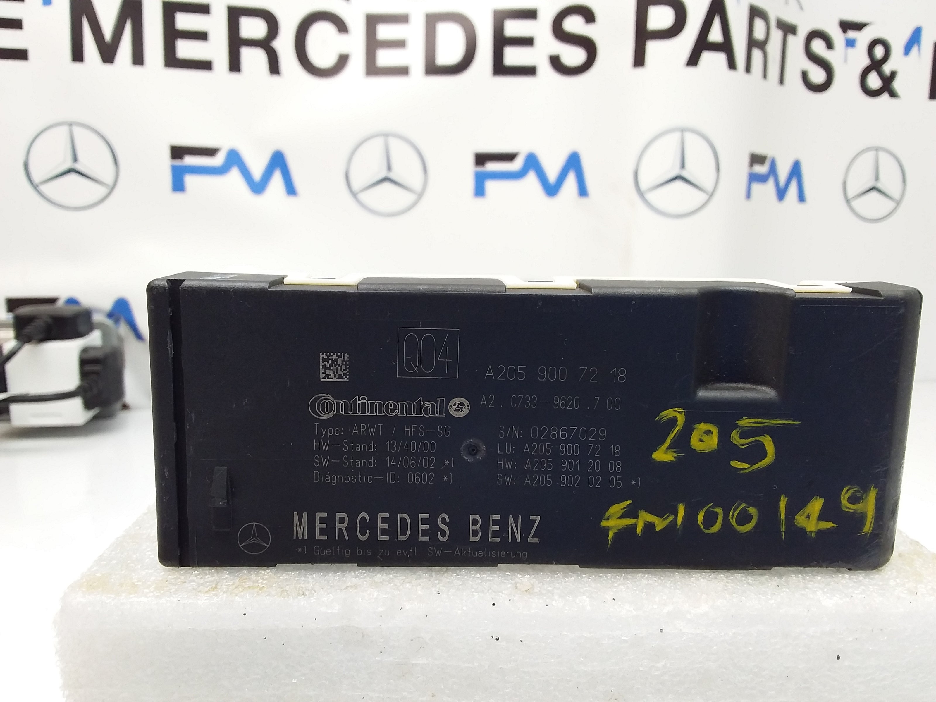 MERCEDES C-CLASS TAILGATE CONTROL MODULE W205 A2059007218 FM00149