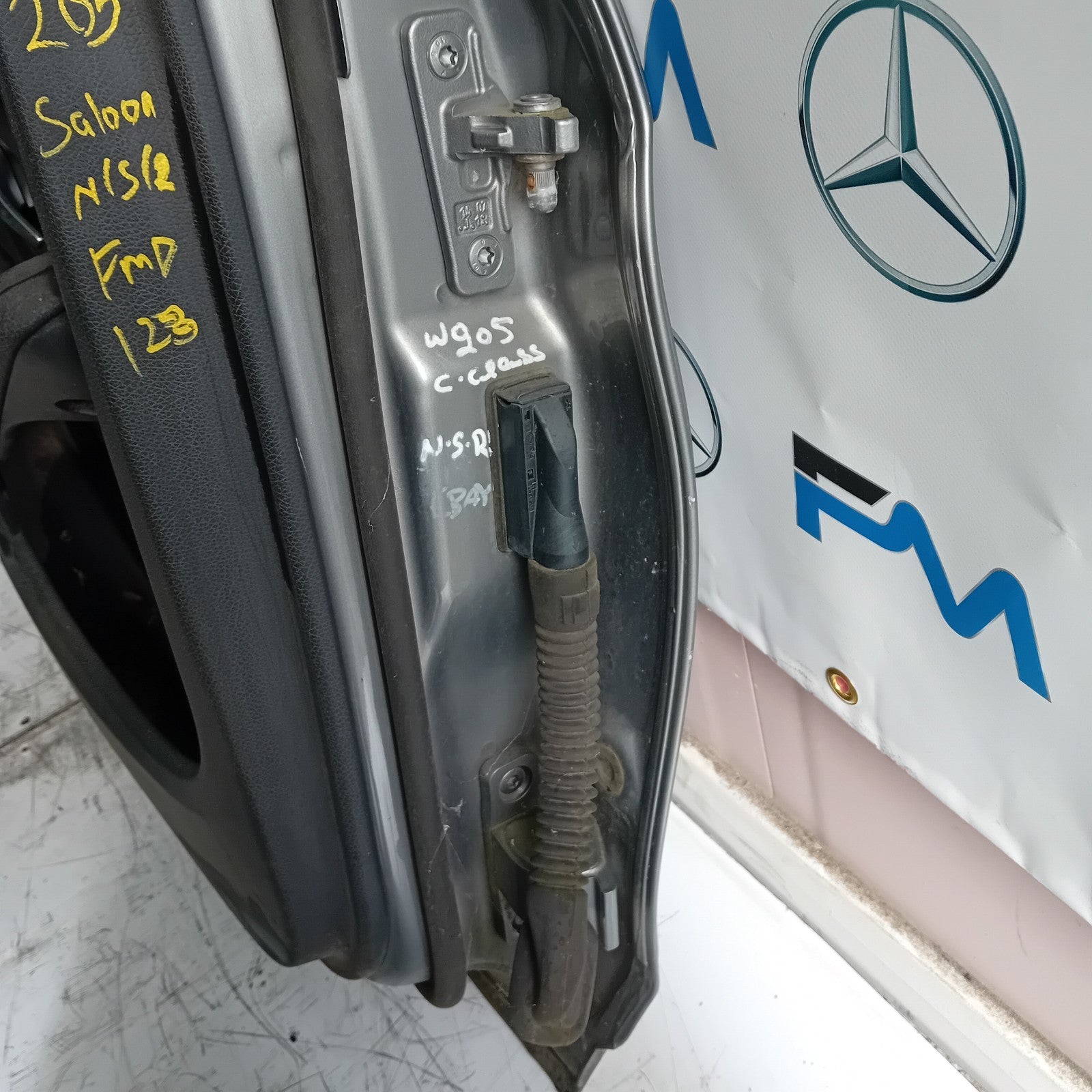 MERCEDES BENZ C-CLASS W205 PASSENGER SIDE REAR DOOR N/S/R GREY FMD123