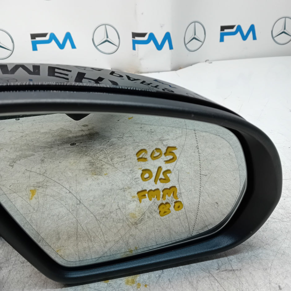 MERCEDES BENZ  C-CLASS W205 DRIVER WING MIRROR OS BLACK PL A2058104402 FMM80