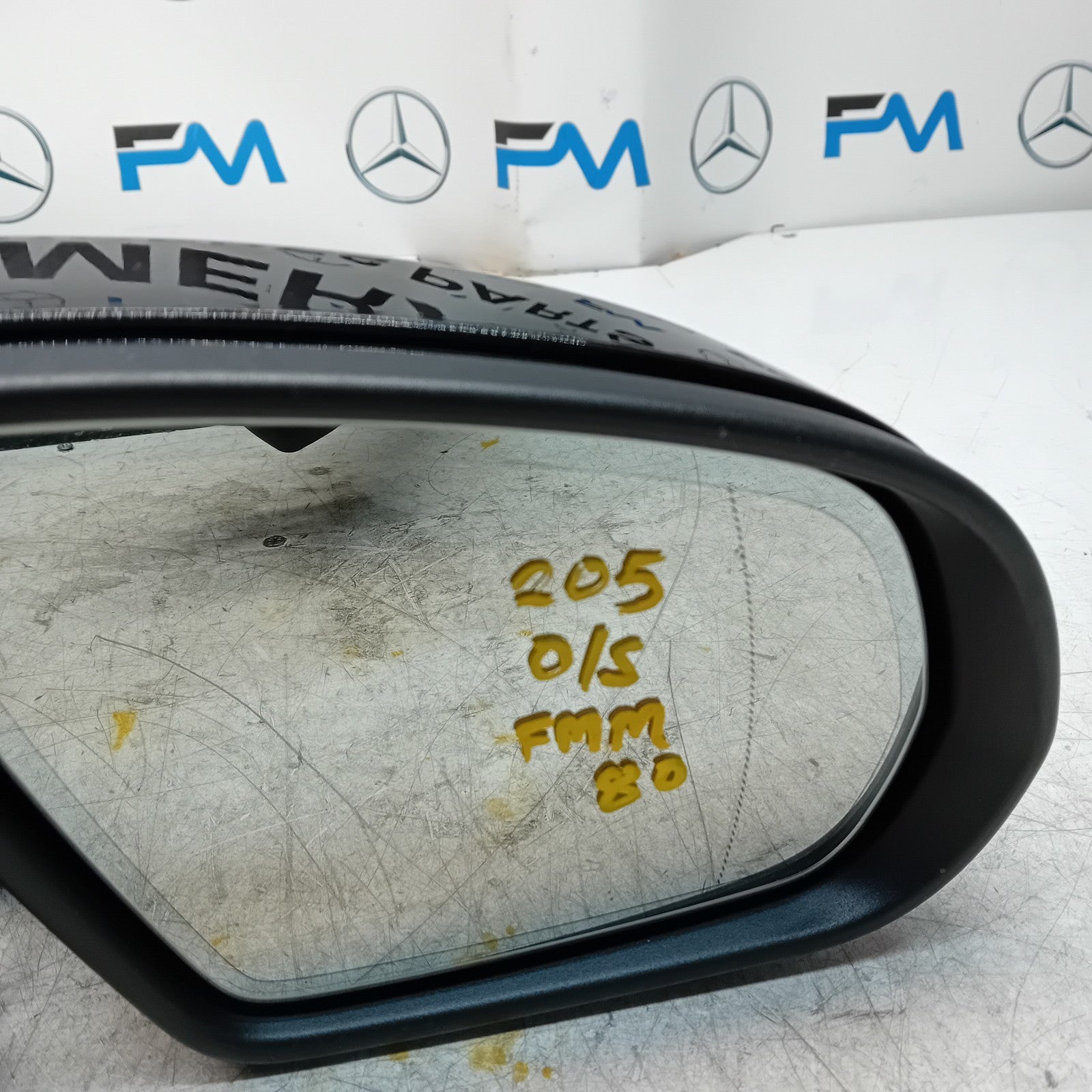 MERCEDES BENZ  C-CLASS W205 DRIVER WING MIRROR OS BLACK PL A2058104402 FMM80