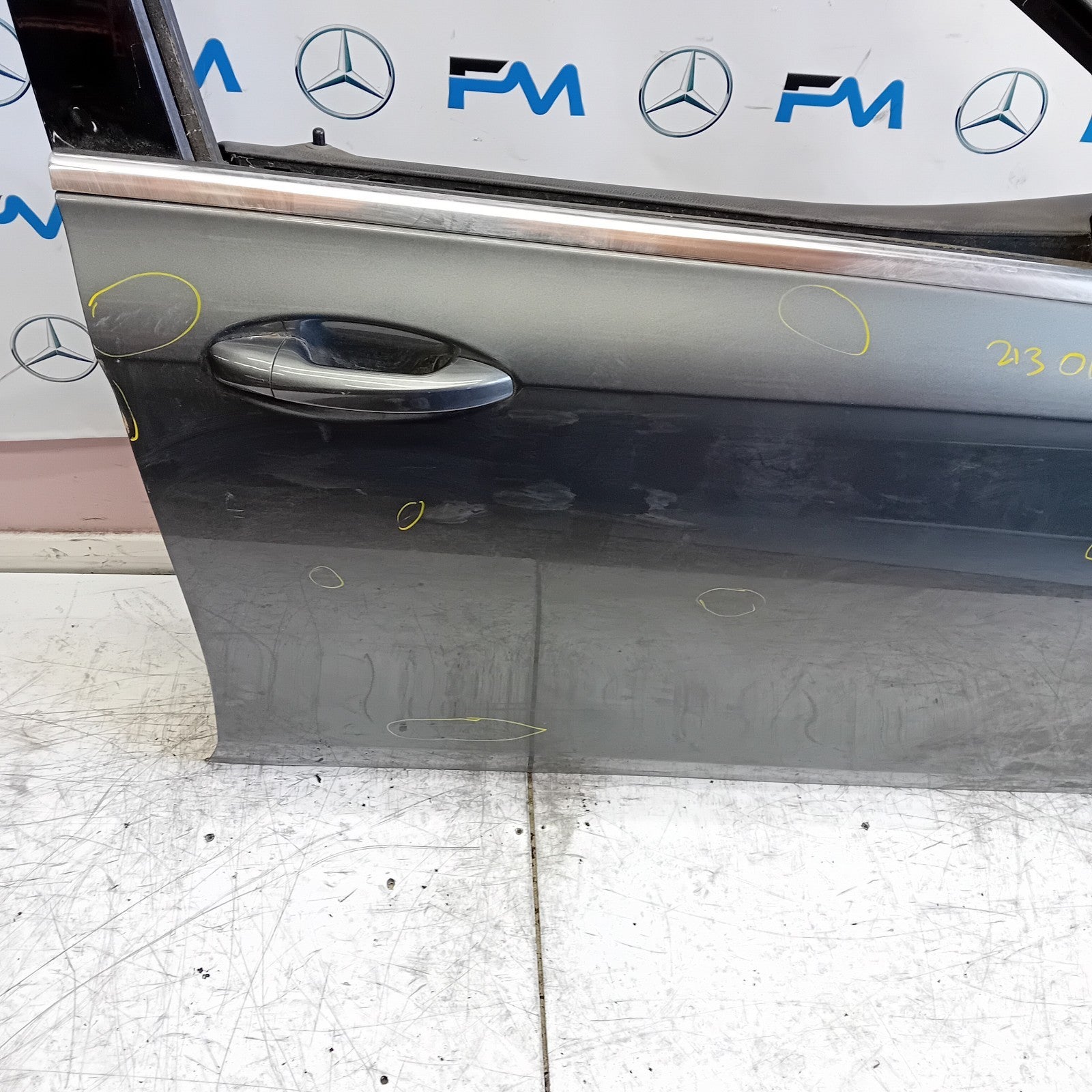 MERCEDES BENZ  E-CLASS W213 DRIVER FRONT DOOR OSF GREY 2016 ON COMPLETE FMD202