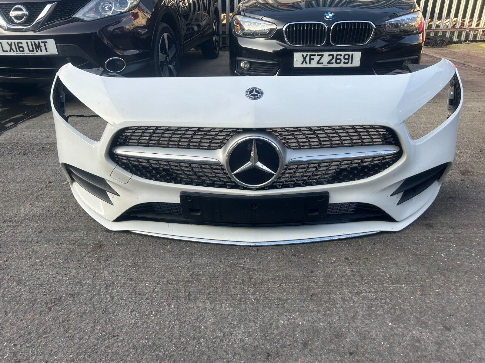 MERCEDES A CLASS AMG W177 WHITE FRONT BUMPER (COMPLETE)  2018 2024 A1778856100