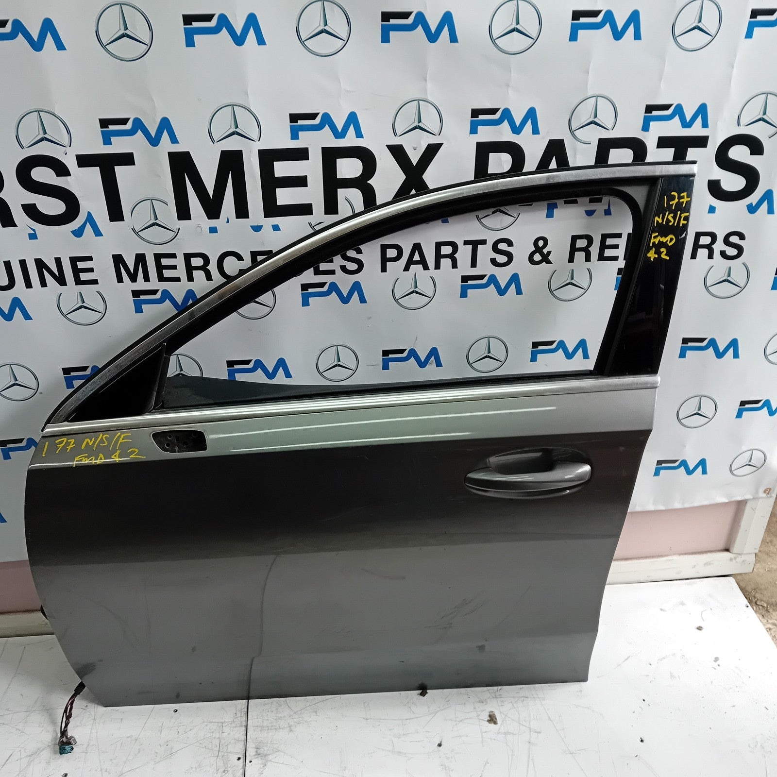 MERCEDES BENZ A-CLASS W177 PASSENGER SIDE FRONT DOOR N/S/F COMPLETE GREY FMD42