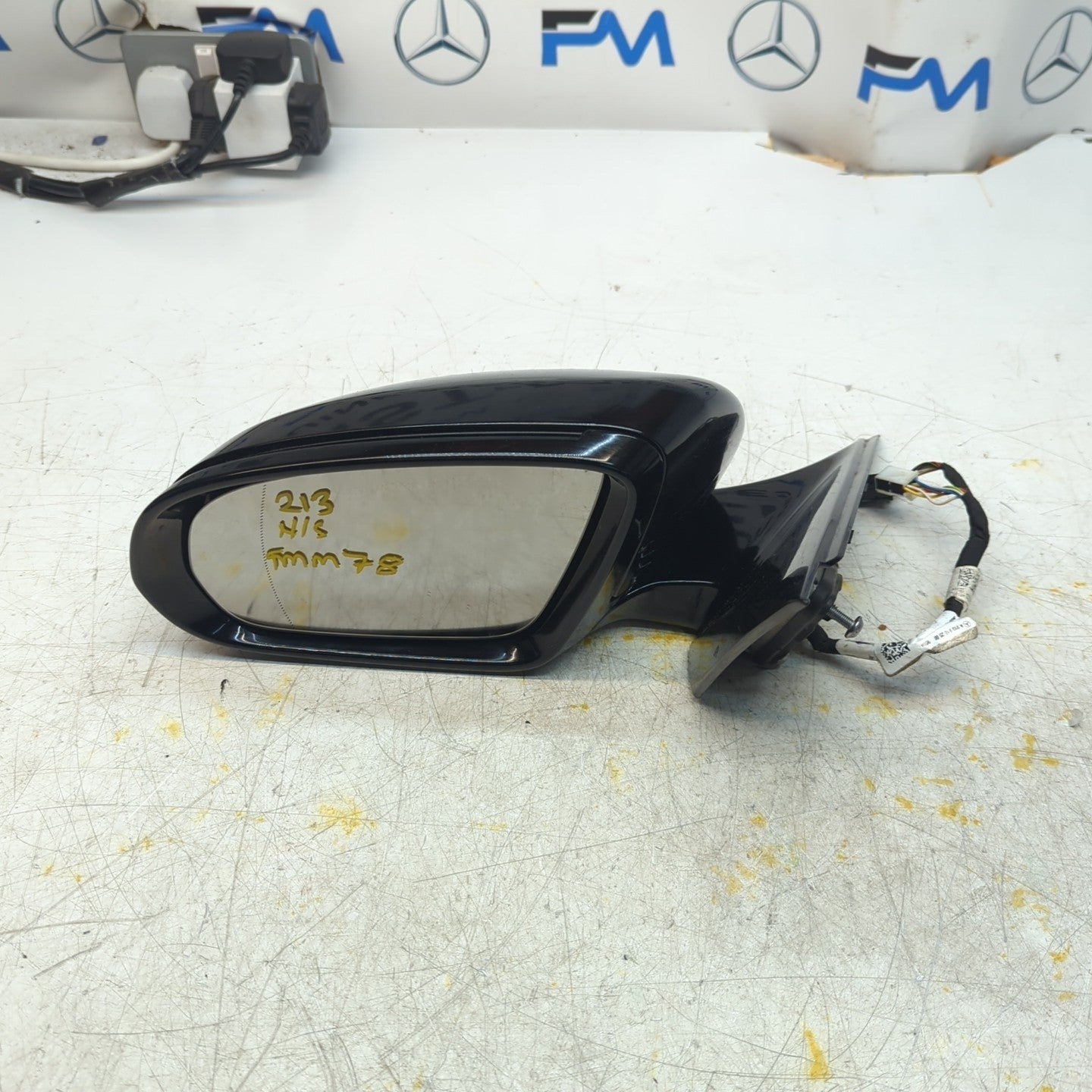 MERCEDES E-CLASS W213 PASSENGER WING MIRROR NS BLACK A2138102500 FMM78