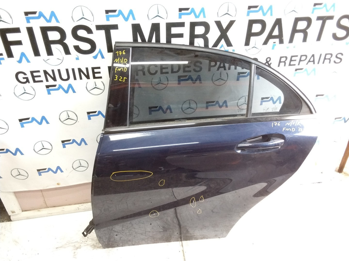 MERCEDES A-CLASS W176 PASSENGER REAR DOOR NSR BLUE 2012-18 COMPLETE FMD325