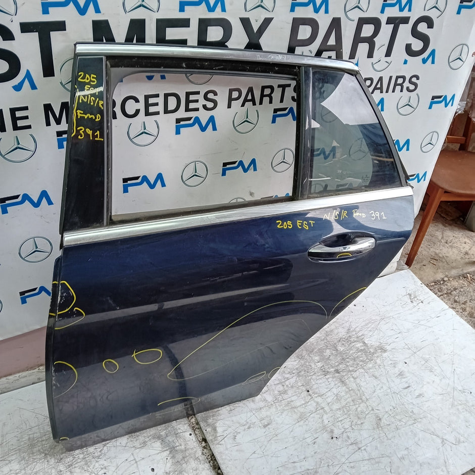MEECEDS C-CLASS S205 EST PASSENGER REAR DOOR NSR BLUE 2014 ON COMPLETE FMD391