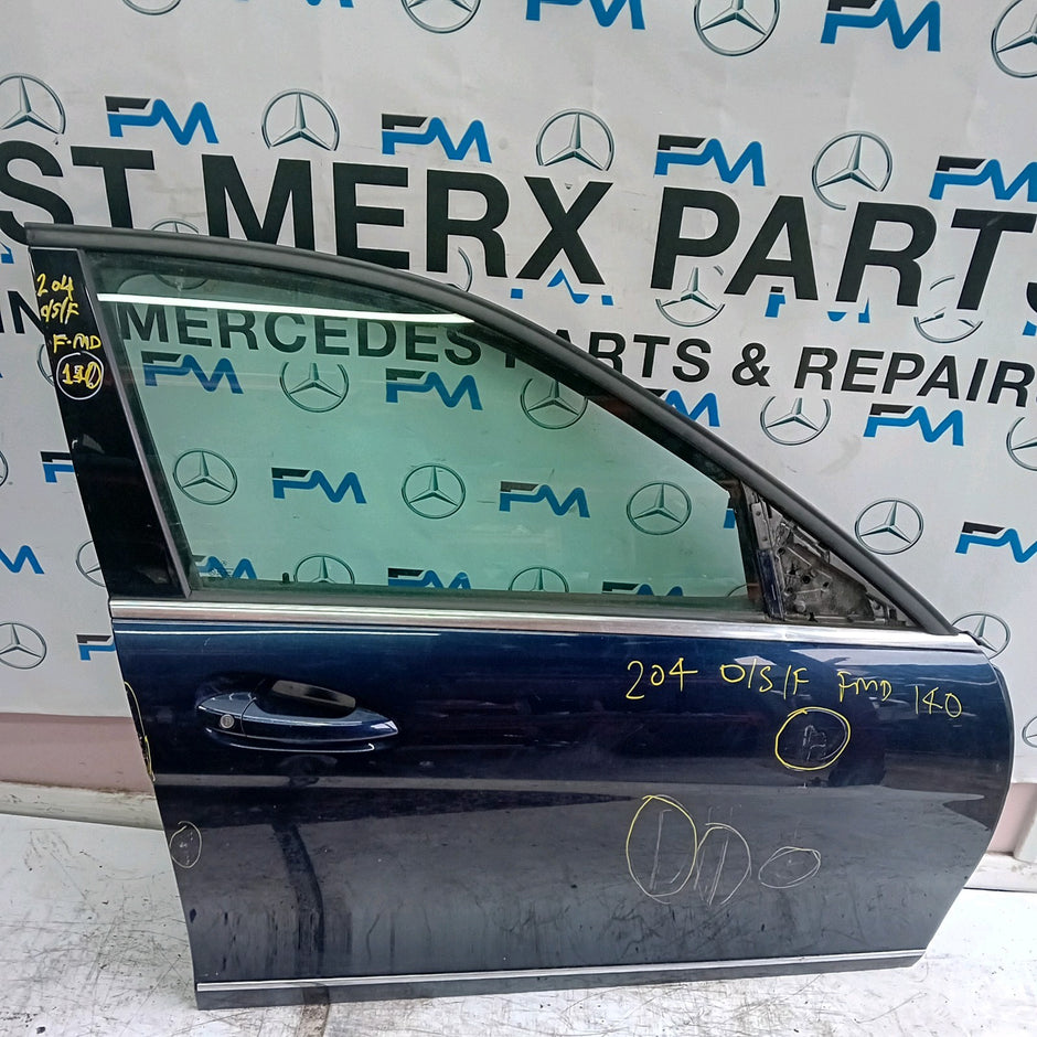 MERCEDES BENZ C-CLASS W204 DRIVER SIDE FRONT DOOR O/S/F BLUE COMPLETE FMD140