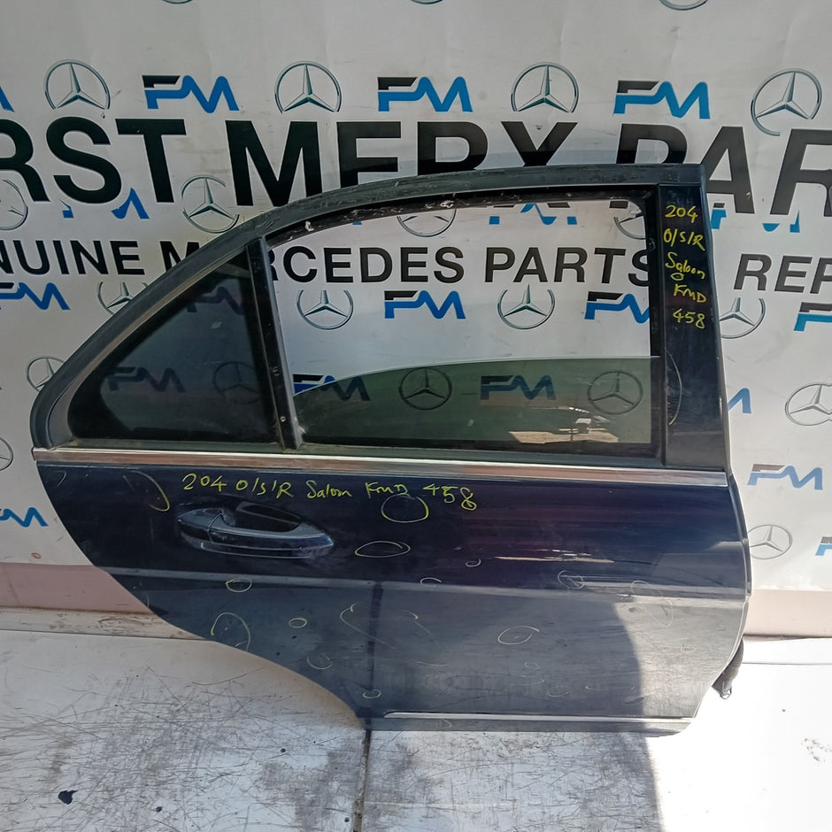 MERCEDES C-CLASS W204 SLN DRIVER REAR DOOR OSR BLUE 2008-14 COMPLETE FMD458
