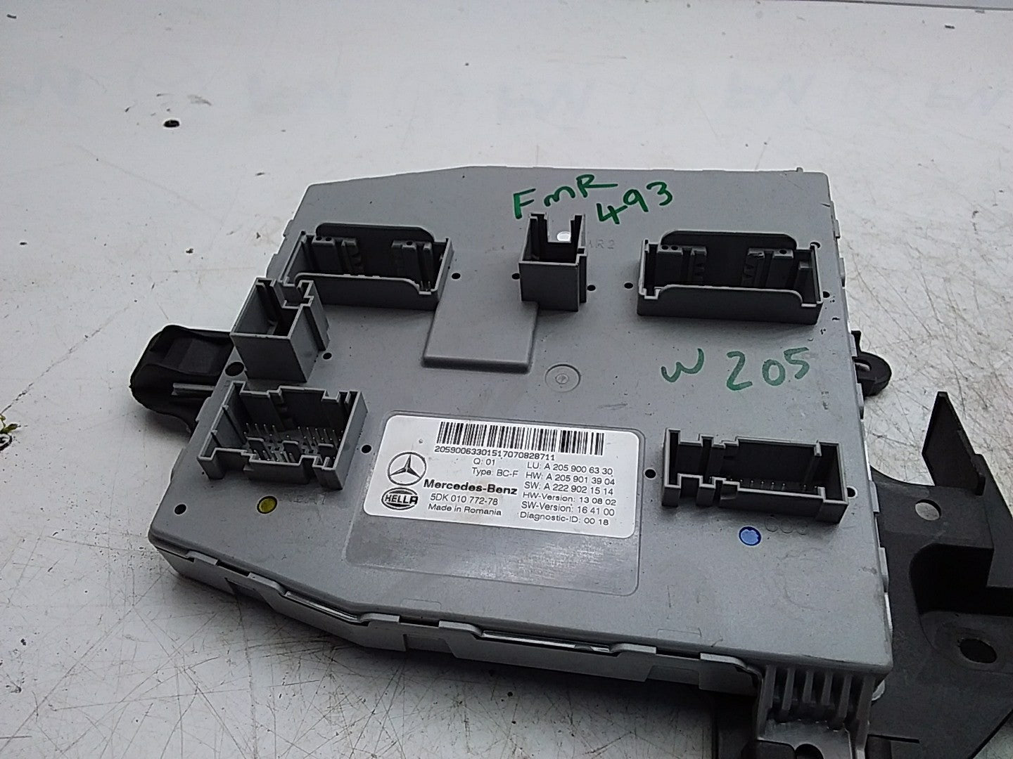 MERCEDES BENZ  C-CLASS W205  FRONT SAM CONTROL UNIT A2059006330 FMR493