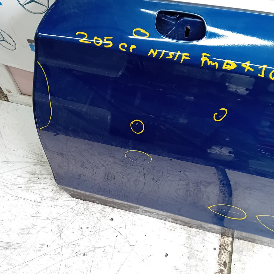 MERCEDES C-CLASS W205 CP PASSENGER FRONT DOOR NSF 2016 ON BLUE FMD410