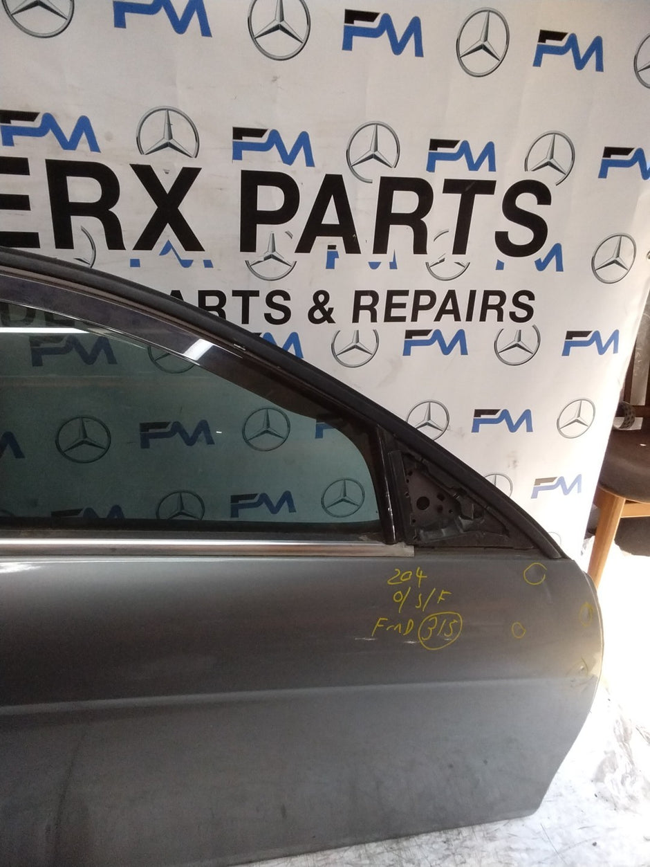 MERCEDES BENZ C-CLASS W204 DRIVER FRONT DOOR OSF GREY 2007-2014 COMPLETE FMD315
