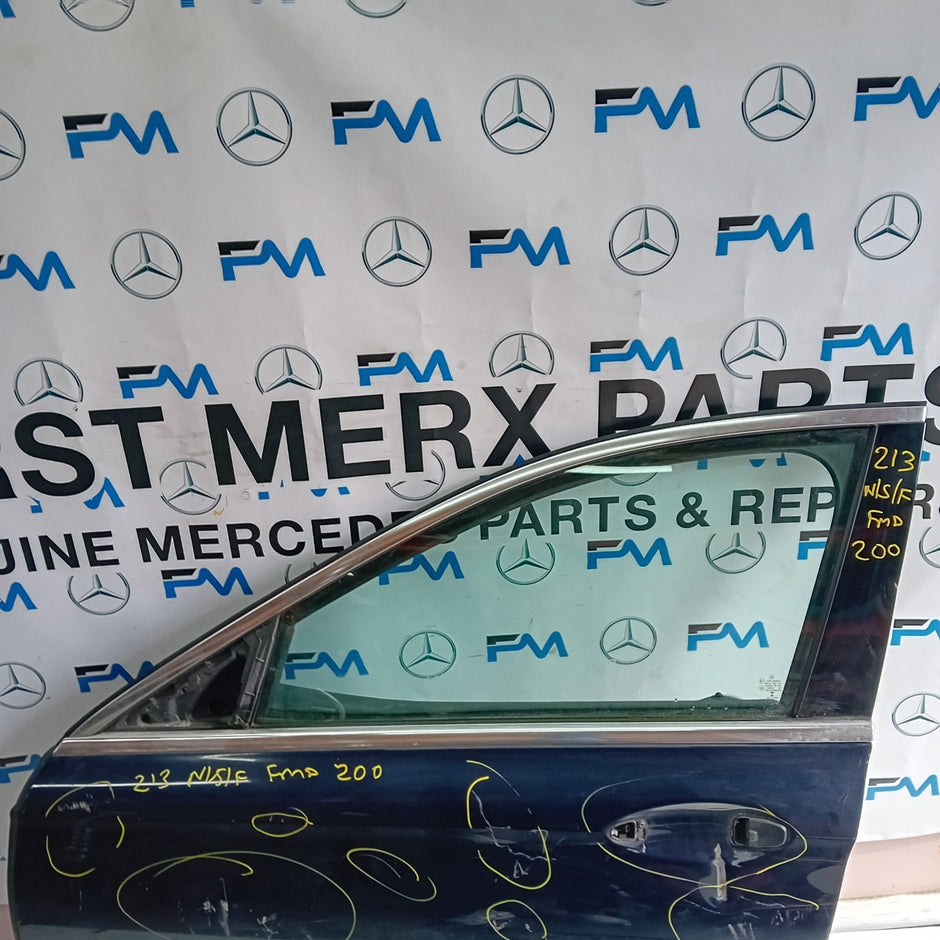 MERCEDES E-CLASS W213 SLN PASSENGER FRONT DOOR NSF BLUE 2016 ON COMPLETE FMD200