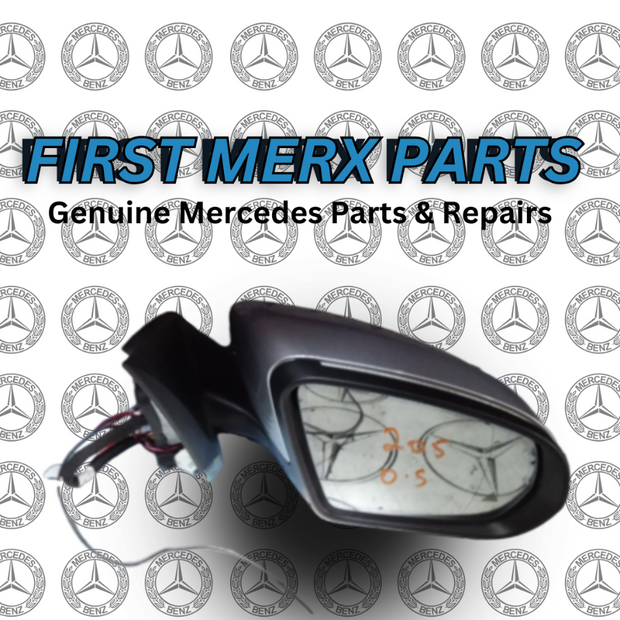 MERCEDES C CLASS W205 DRIVER SIDE WING MIRROR A2058102416 SILVER - PUDDLE LIGHT