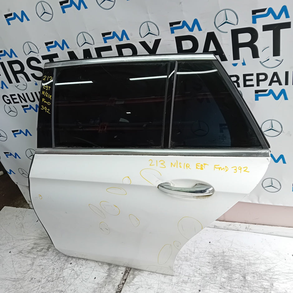 MEECEDS E-CLASS S213 EST PASSENGER REAR DOOR NSR WHITE 2016 ON COMPLETE FMD392