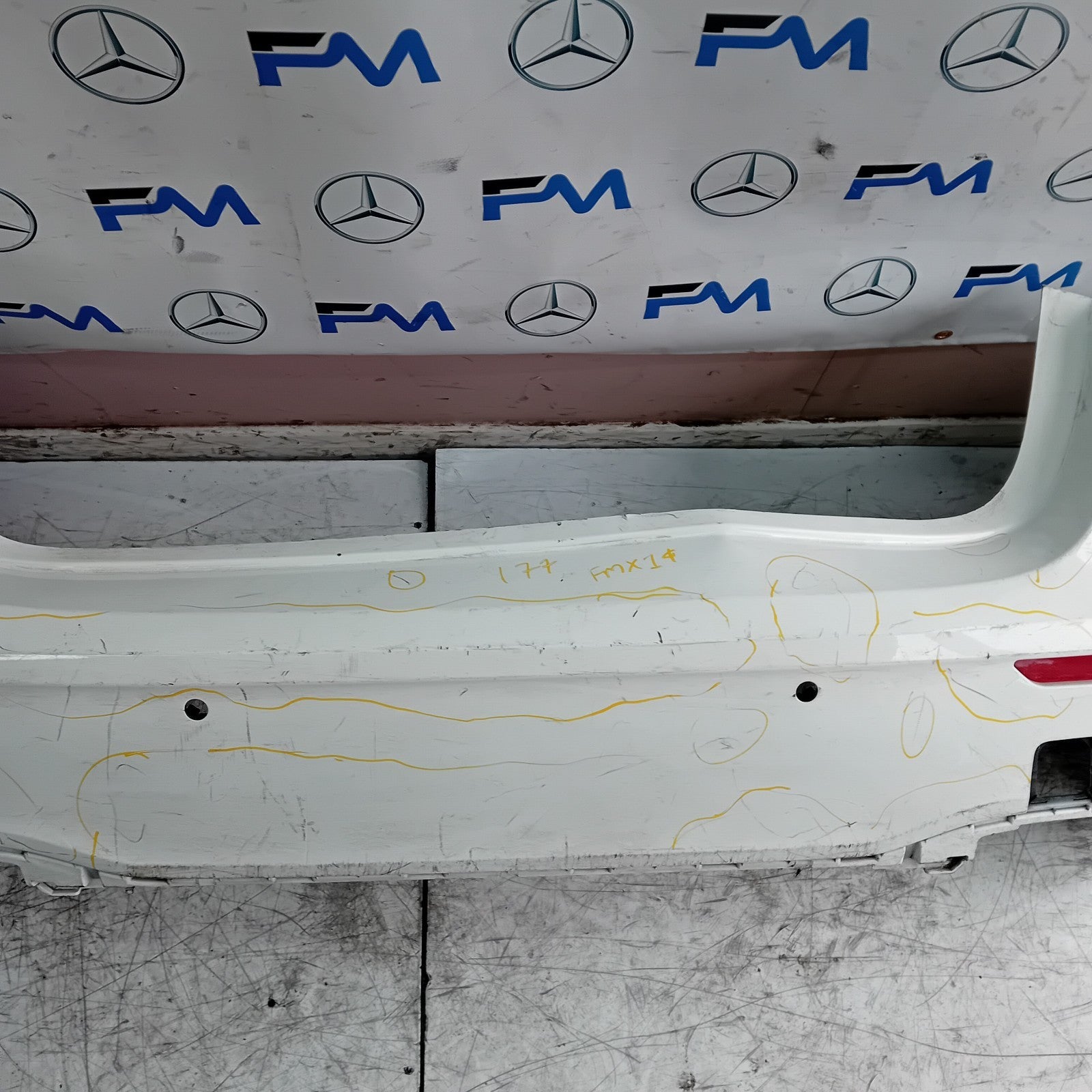 MERCEDES BENZ  A-CLASS W177 REAR BUMPER A1768850125 2018 WHITE FMX14