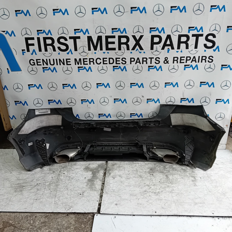 MERCEDES BENZ A-CLASS W176 REAR BUMPER 2012-18 A1768850000 BLACK COMPLETE FMX28