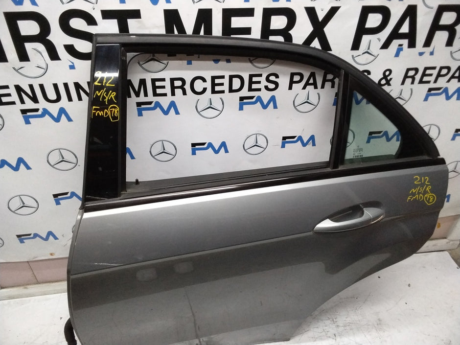 MERCEDES BENZ E-CLASS W212 PASSENGER SIDE REAR DOOR N/S/R COMPLETE SILVER FMD78