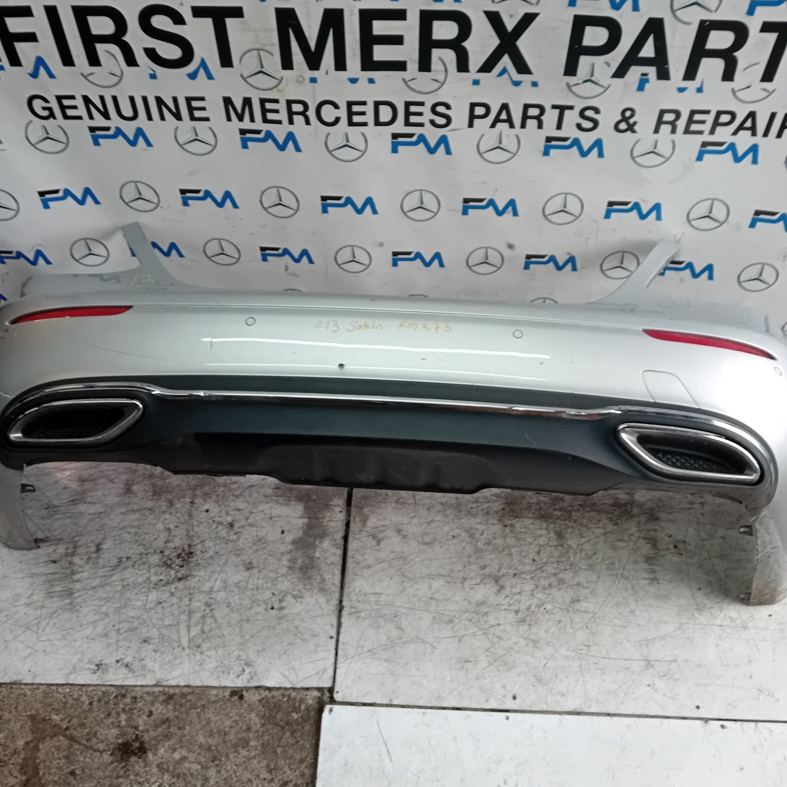 MERCEDES BENZ E-CLASS W213 SALOON REAR BUMPER SILVER 2016 A2138850025 FMX73
