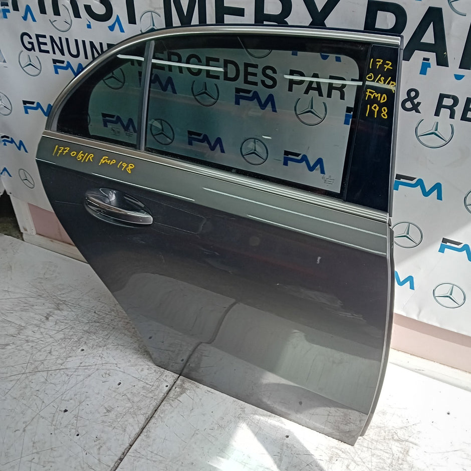 MERCEDES BENZ A-CLASS W177 DRIVER REAR DOOR OSR GREY 2018 ON COMPLETE FMD198
