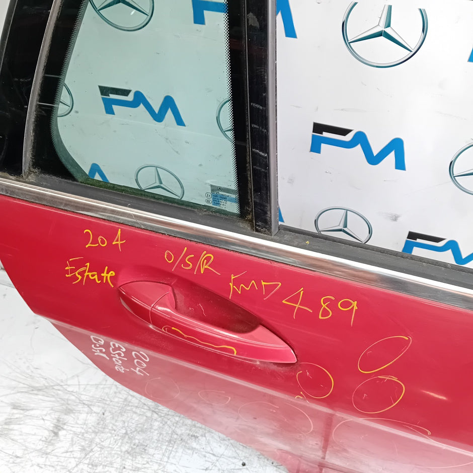 MERCEDES BENZ C-CLASS W204 EST DRIVER REAR DOOR OSR 2011 RED  FMD489