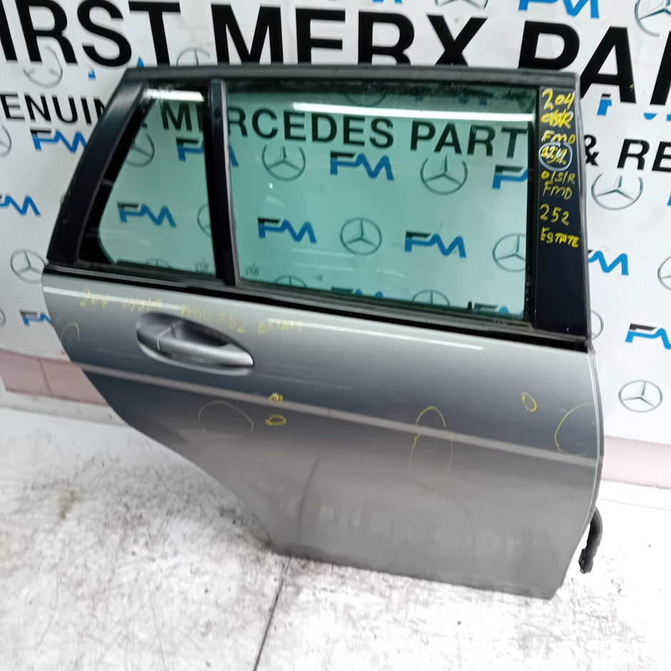 MERCEDES C-CLASS S204 EST DRIVER REAR DOOR OSR SILVER 2008-14 COMPLETE FMD252