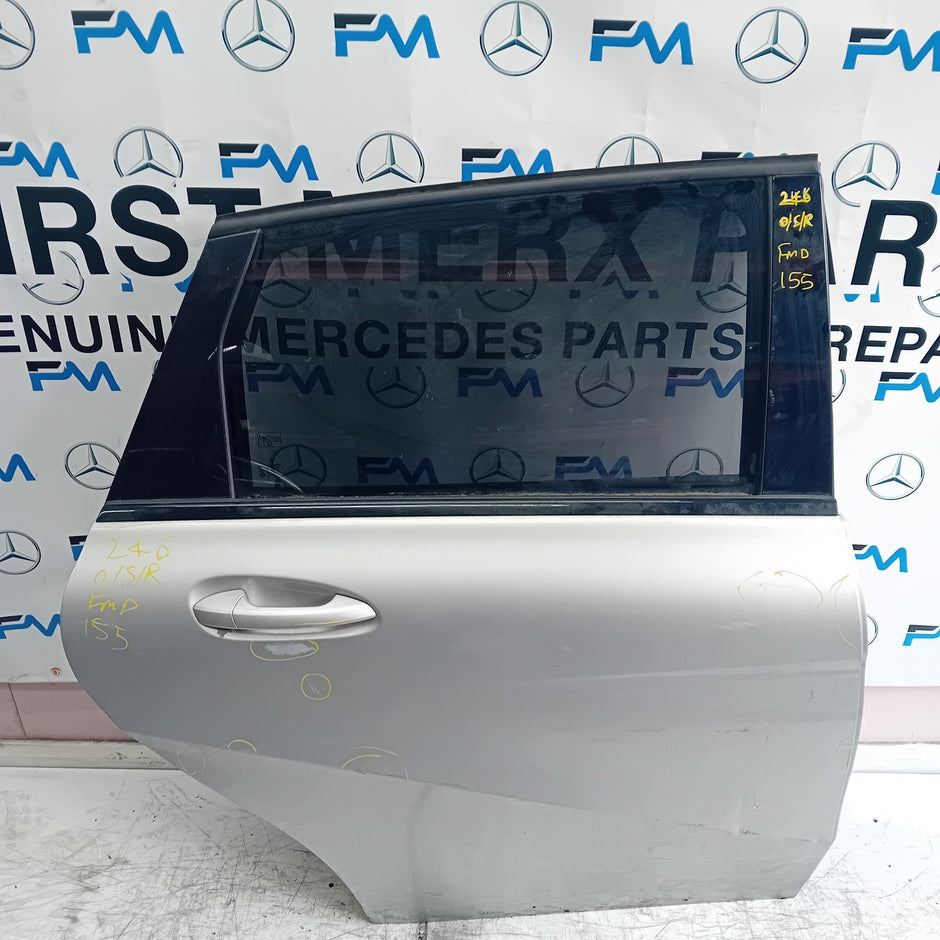 MERCEDES BENZ B-CLASS W246 DRIVER REAR DOOR O/S/R SILVER 2012-19 COMPLETE FMD155