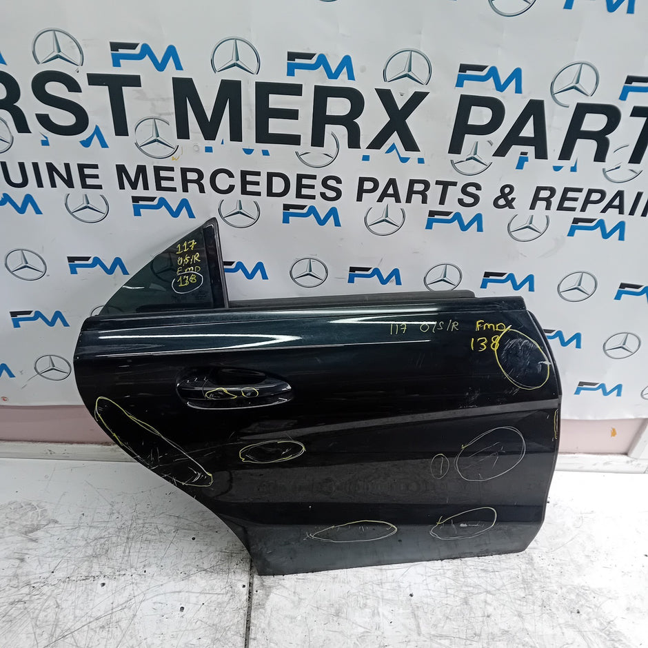 MERCEDES BENZ CLA W117 DRIVER SIDE REAR DOOR O/S/R BLACK COMPLETE FMD138