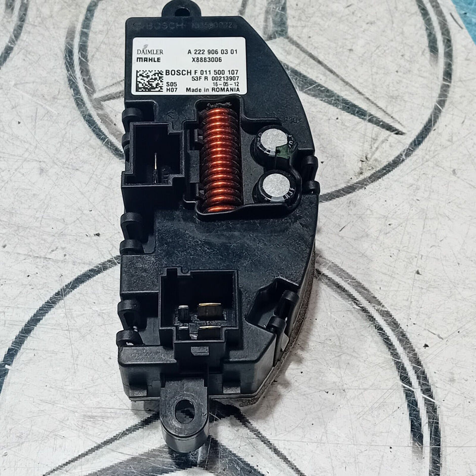 MERCEDES BENZ S CLASS W222 2017 HEATER BLOWER FAN RESISTOR A2229060301