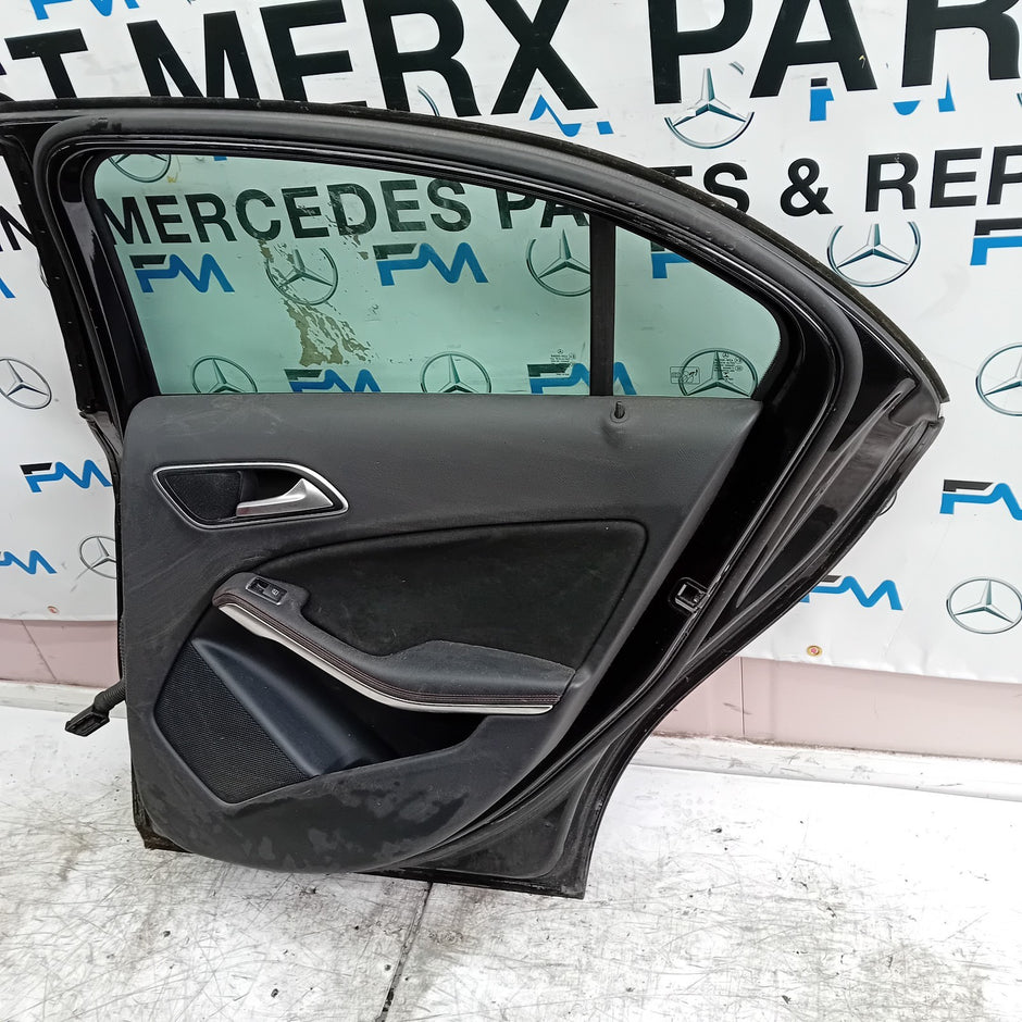 MERCEDES A-CLASS W176 SLN DRIVER REAR DOOR OSR BLACK 2012-18 COMPLETE FMD258