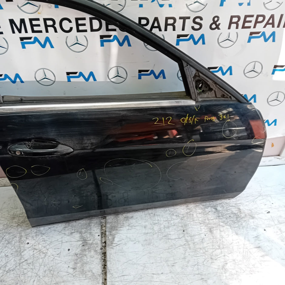 MERCEDES E-CLASS W212 SLN DRIVER FRONT DOOR OSF 2009-16 BLACK COMPLETE FMD361