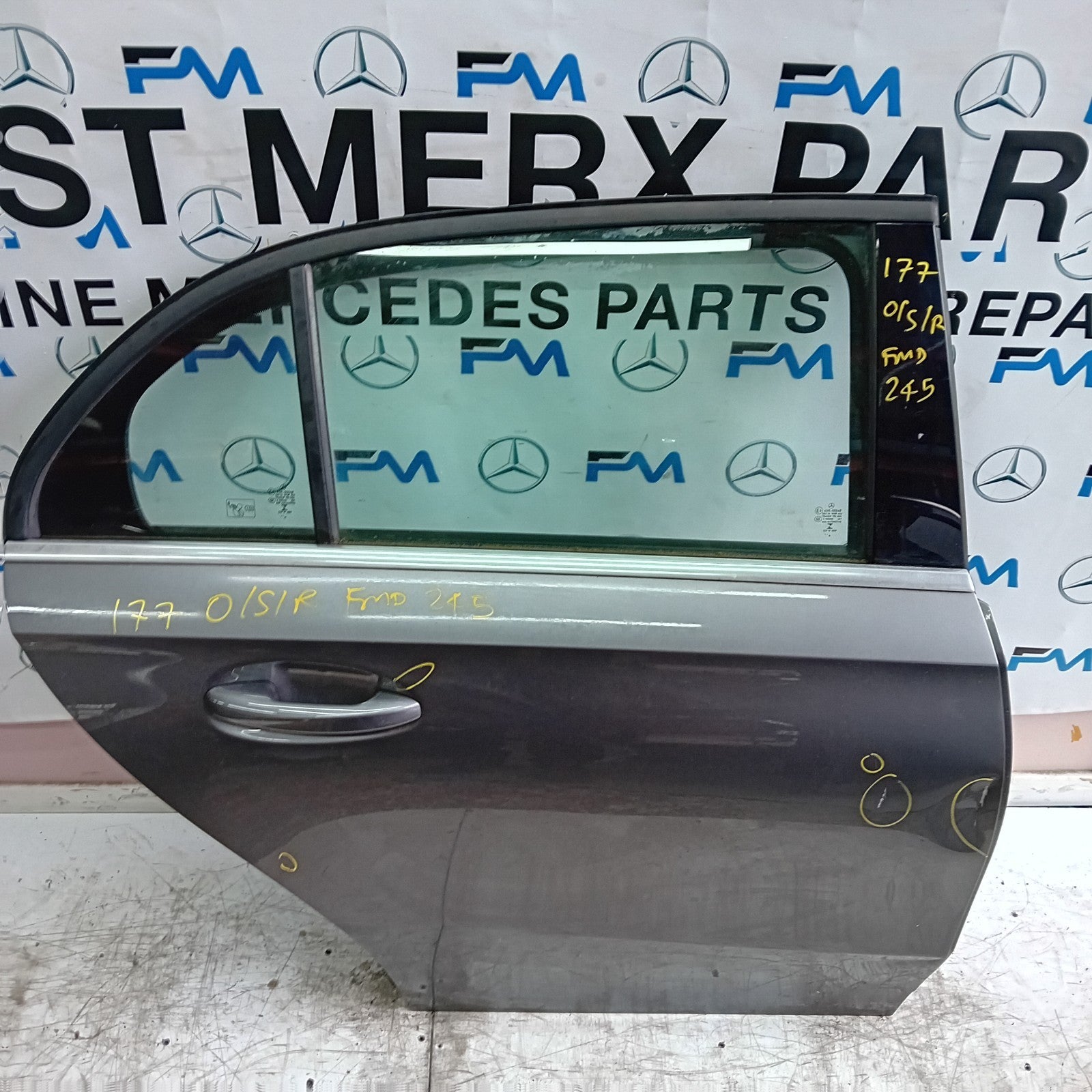 MERCEDES A-CLASS W177 DRIVER  REAR DOOR OSR GREY 2018 ON COMPLETE FMD245