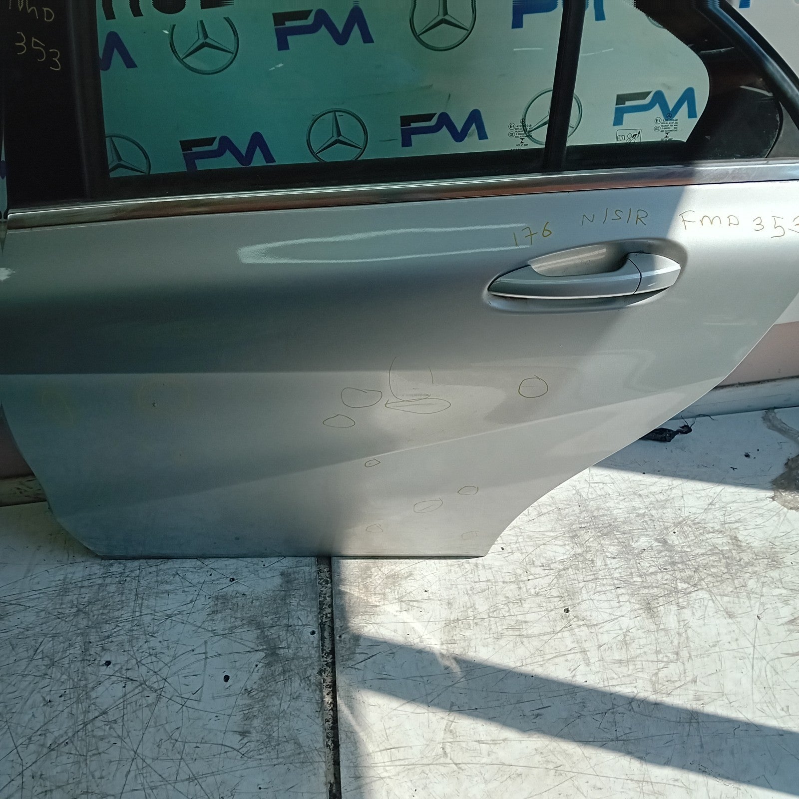 MERCEDES A-CLASS W176 PASSENGER REAR DOOR NSR SILVER 2012-18 COMPLETE FMD353