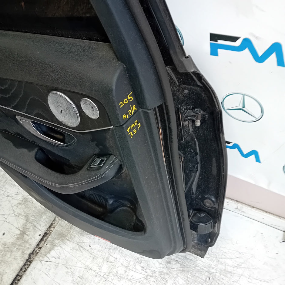 MERCEDES C-CLASS W205 PASSENGER REAR DOOR NSR  2014 ON BLACK COMPLETE FMD357