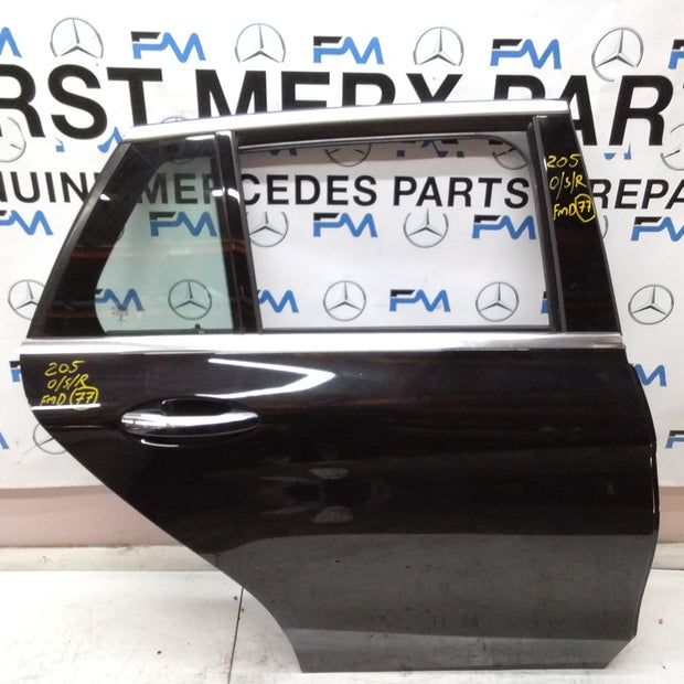 MERCEDES BENZ C-CLASS W205 DRIVER SIDE REAR DOOR O/S/R COMPLETE BLACK FMD77