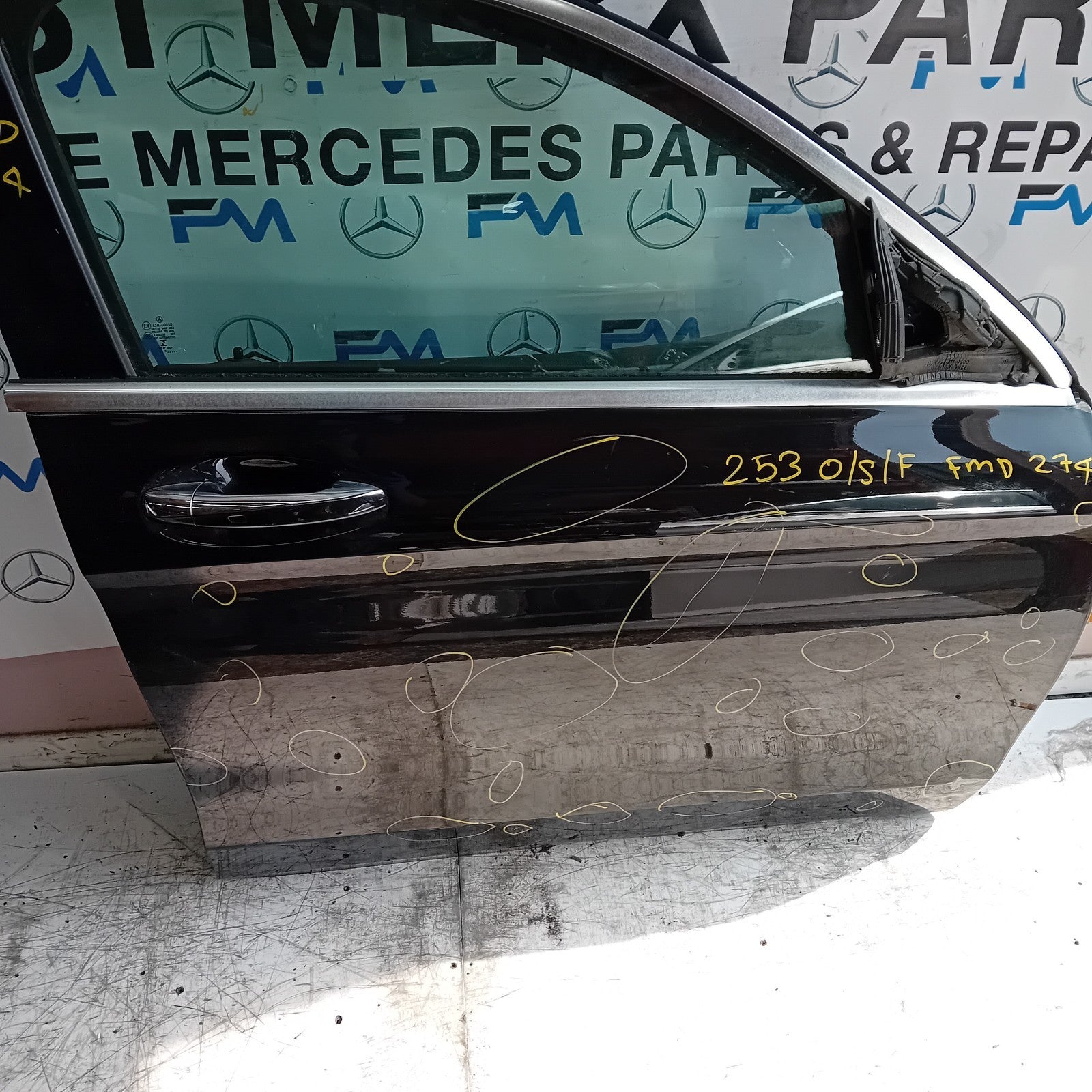 MERCEDES BENZ GLC X253 SLN DRIVER FRONT DOOR OSF 2016 ON BLACK COMPLETE FMD274