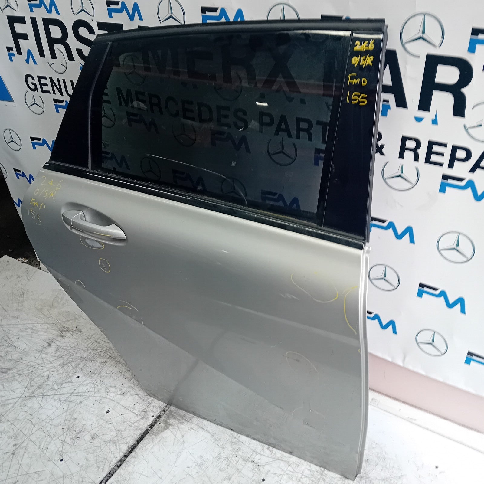 MERCEDES BENZ B-CLASS W246 DRIVER REAR DOOR O/S/R SILVER 2012-19 COMPLETE FMD155