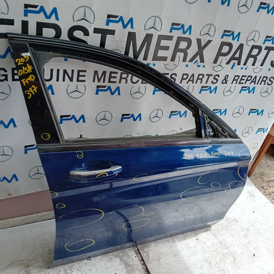 MEECEDS C-CLASS W205 DRIVER FRONT DOOR OSF BLUE 2014 ON COMPLETE FMD397