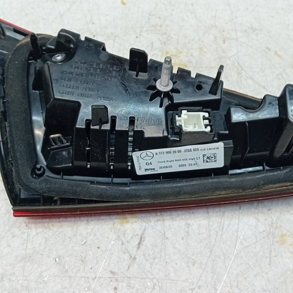 MERCEDES A-CLASS W177 DRIVER RIGHT OS REAR INNER TAIL LIGHT A1779062000 FMT227