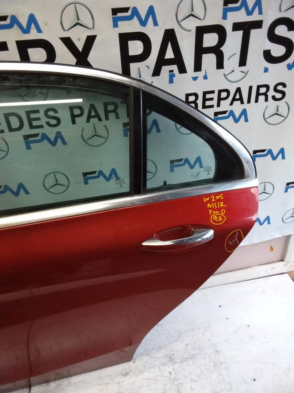 MERCEDES BENZ  C-CLASS W205 PASSENGER SIDE REAR DOOR N/S/R COMPLETE RED FMD97