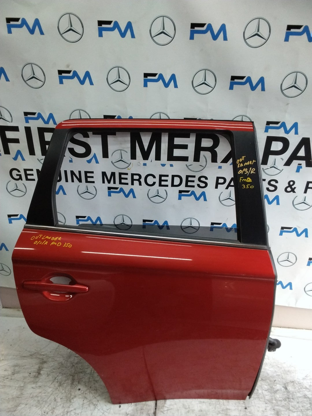 MITSUBISHI OUTLANDER MK3 DRIVER SIDE REAR DOOR OSR 2013 RED COMPLETE FMD350