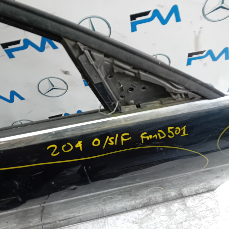 MERCEDES BENZ C-CLASS W204 DRIVER FRONT DOOR OSF 2013 BLACK FMD501