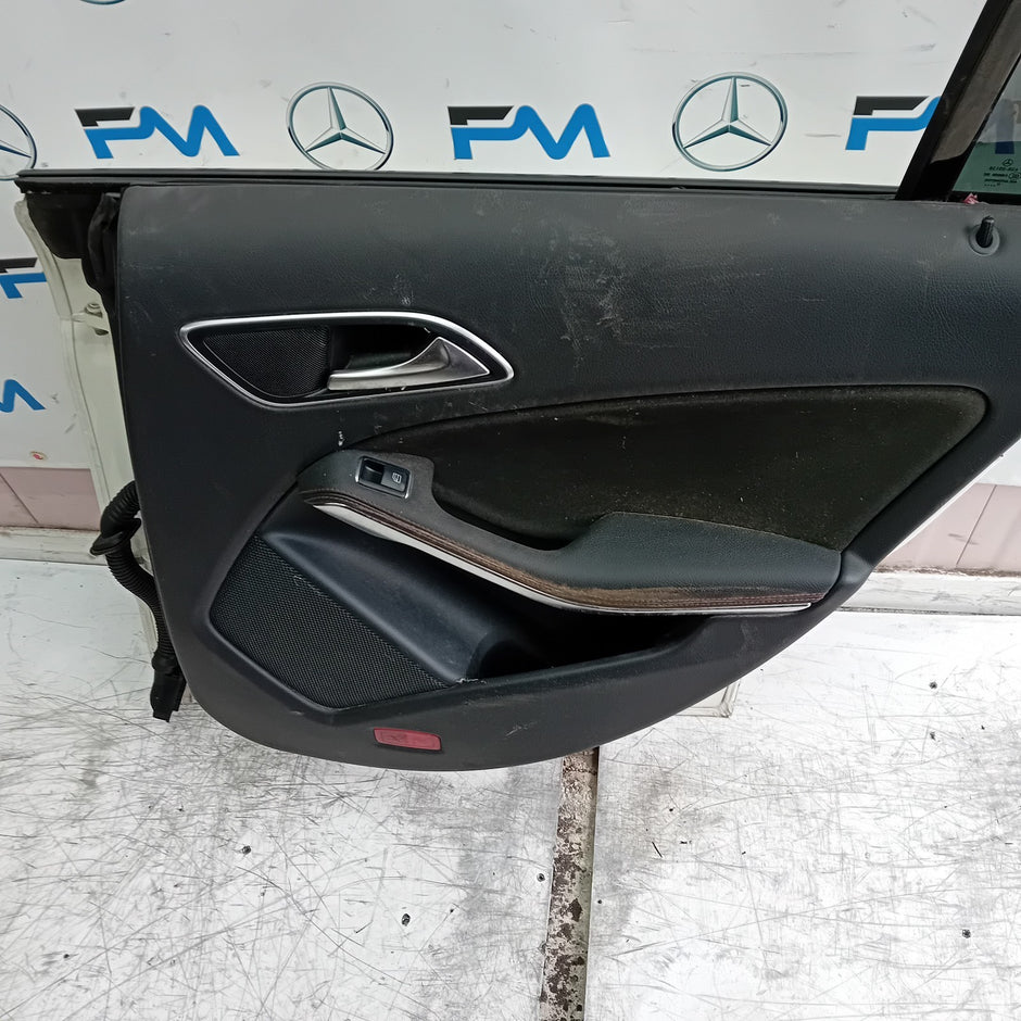 MERCEDES BENZ CLA W117 DRIVER REAR DOOR OSR 2013-19 WHITE COMPLETE FMD411