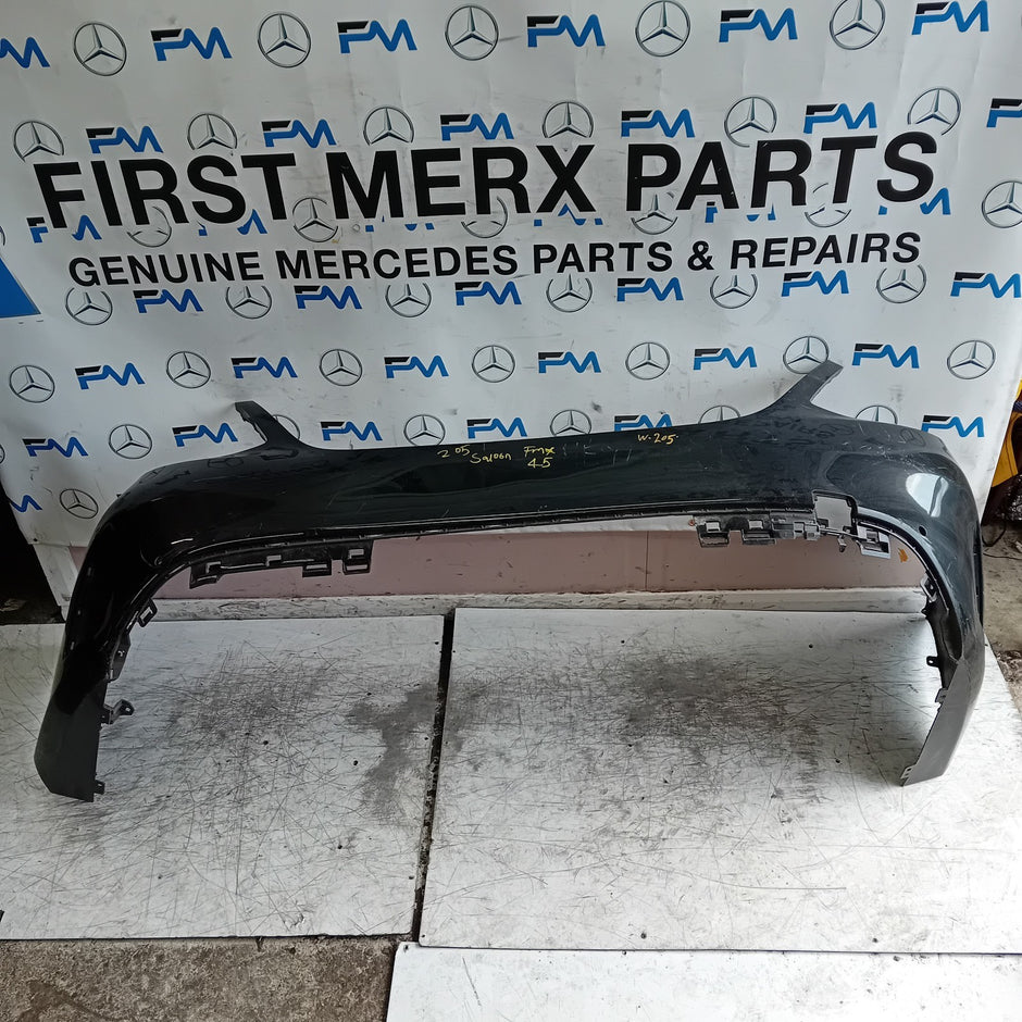 MERCEDES C-CLASS W205 SLN REAR BUMPER 2014 BLACK A2058555738 FMX45