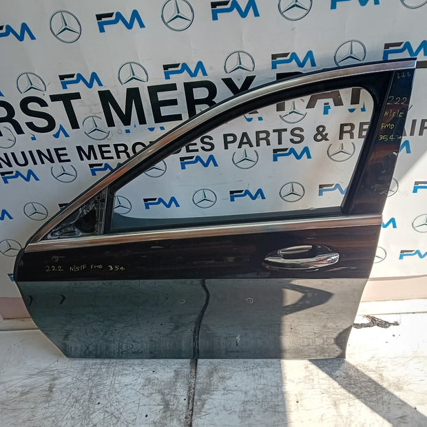 MERCEDES S-CLASS W222 SLN PASSENGER FRONT DOOR NSF BLACK 2014 ON COMPLETE FMD354