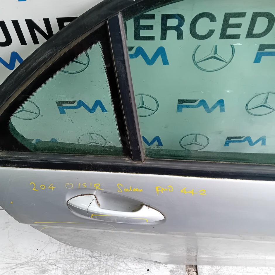 MERCEDES C-CLASS W204 SLN DRIVER REAR DOOR OSR SILVER 2008-2014 COMPLETE FMD442