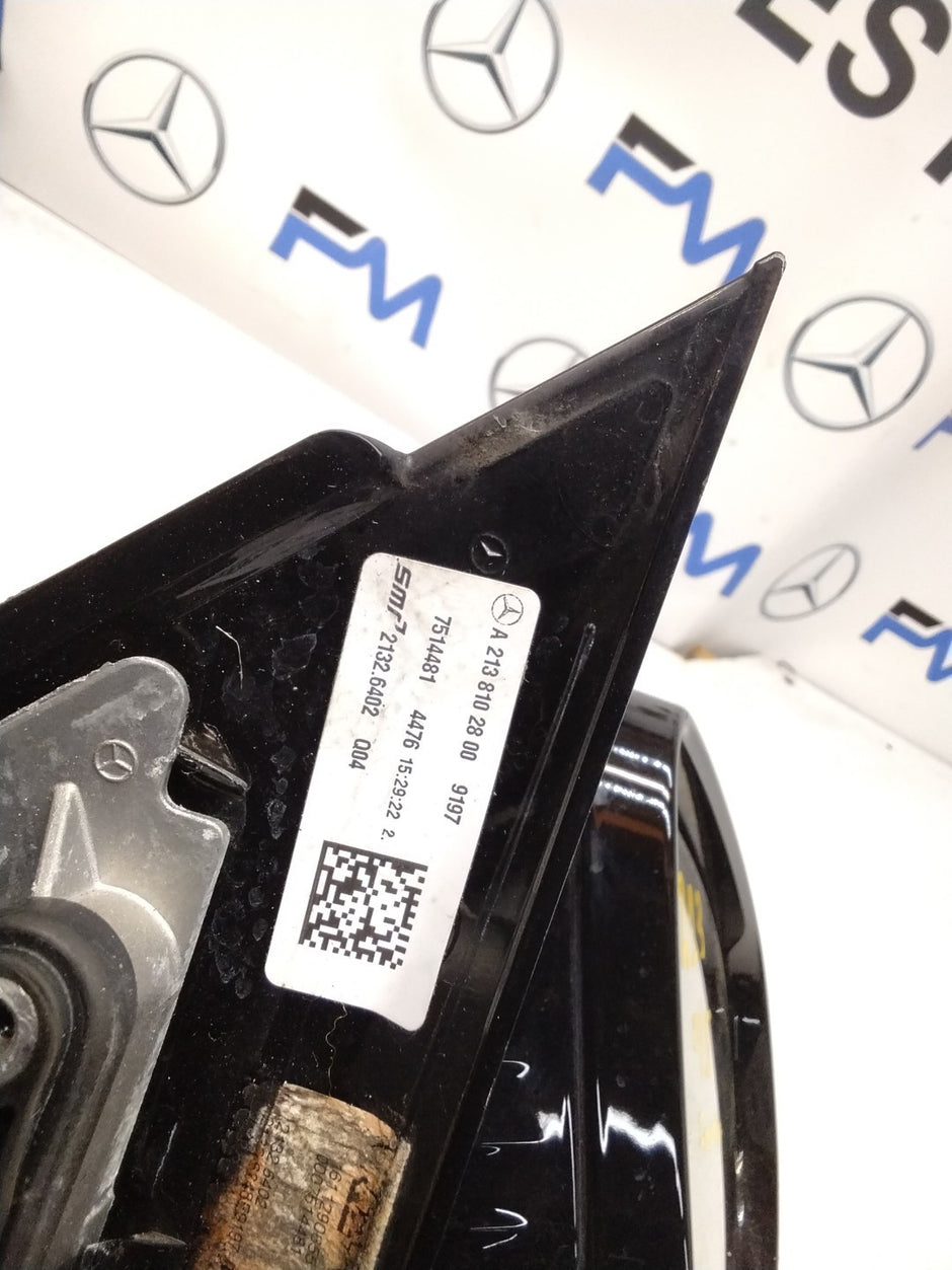 MERCEDES E-CLASS 2016 On W213 DRIVER SIDE WING MIRROR A2138102800 BLACK FMM14