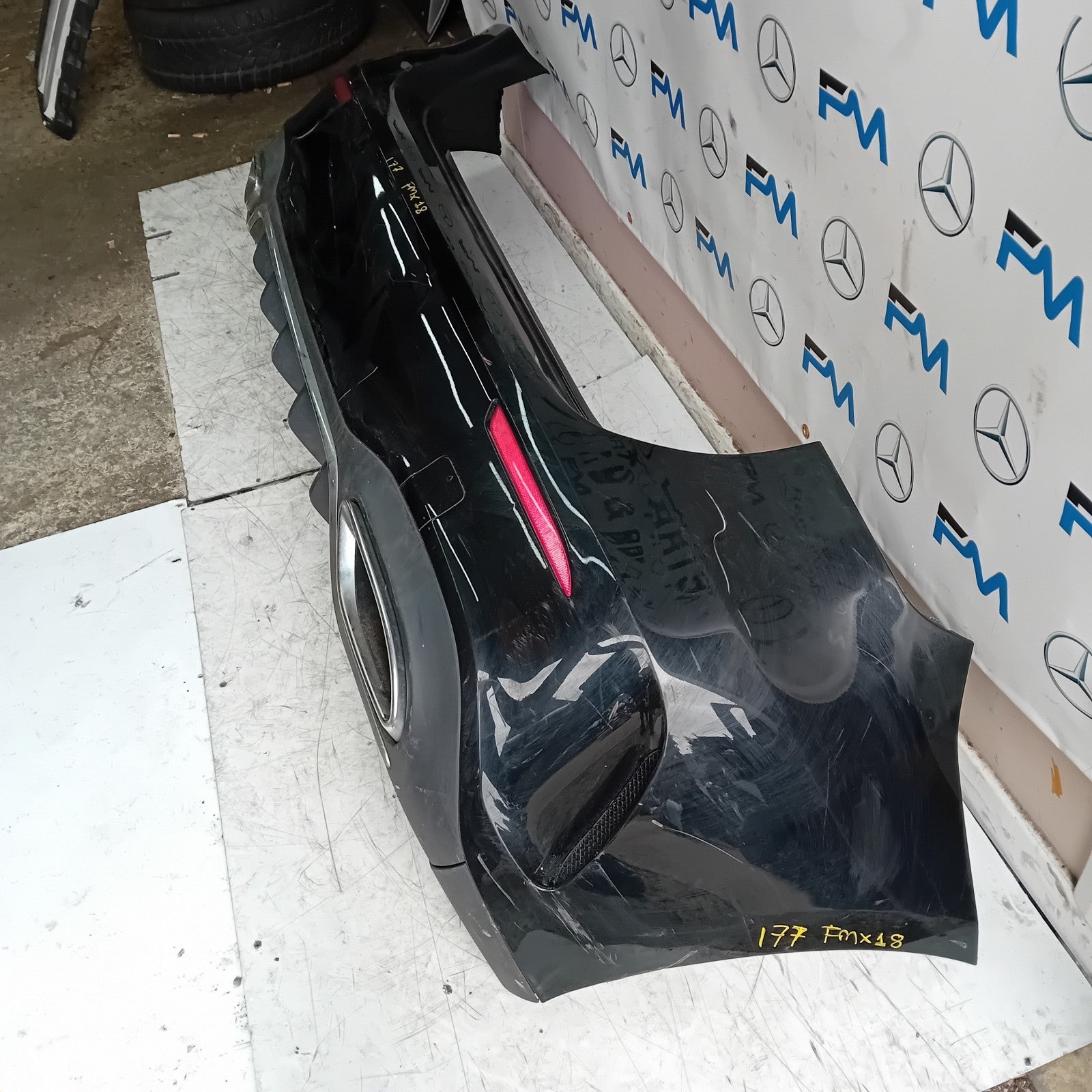 MERCEDES BENZ  A-CLASS W177 REAR BUMPER A1778804701 2018 BLACK COMPLETE FMX18