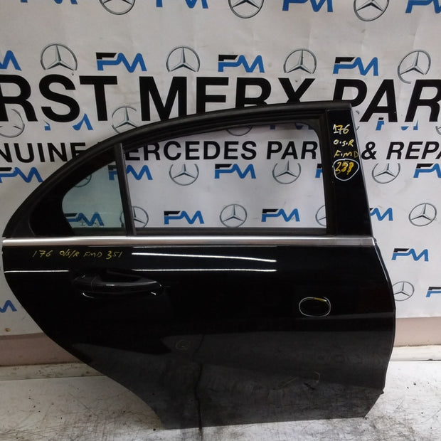 MERCEDES A-CLASS W176 DRIVER REAR DOOR OSR BLACK 2012-18 COMPLETE FMD351