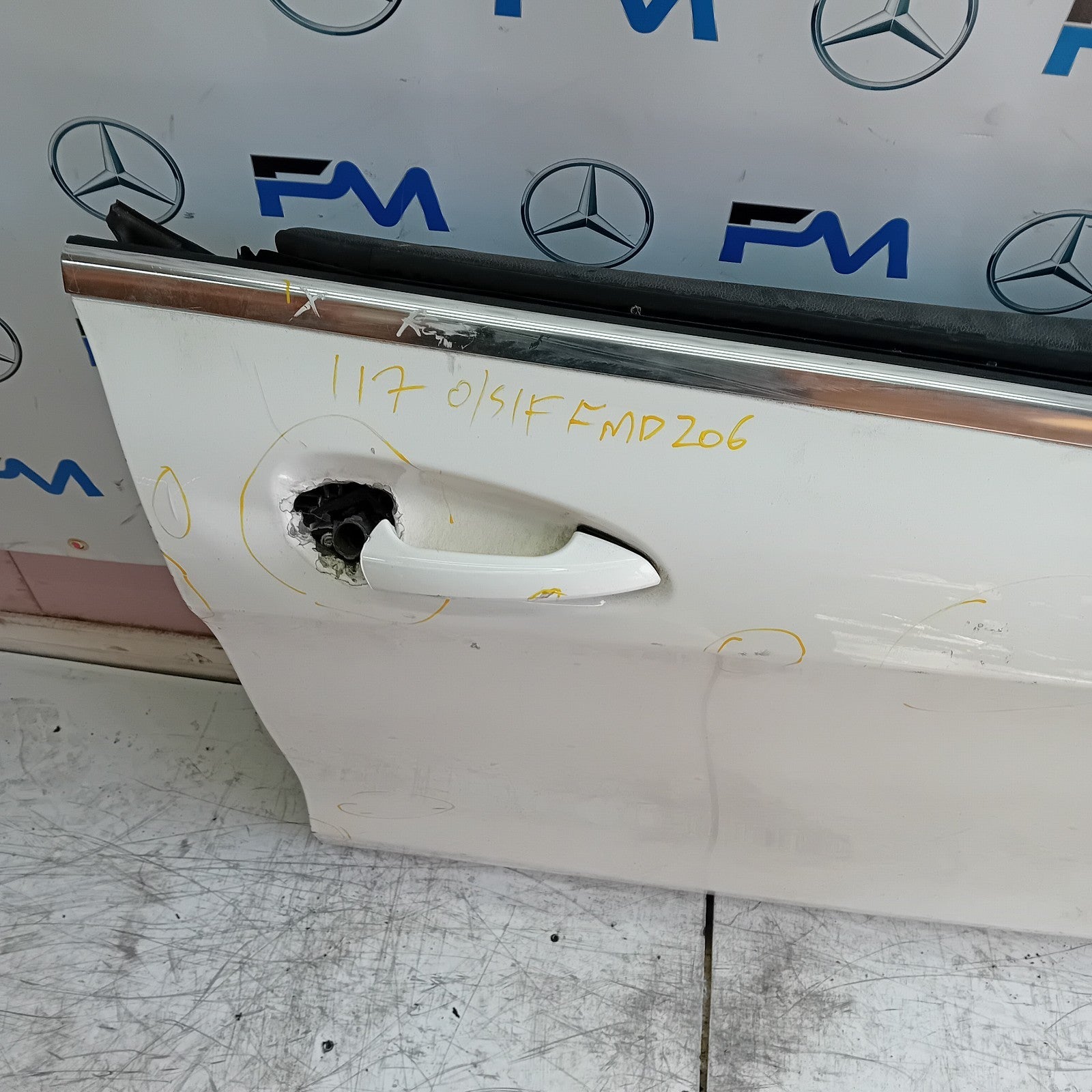 MERCEDES BENZ CLA W117 COUPE DRIVER FRONT DOOR OSF WHITE 2013- 2019 FMD206